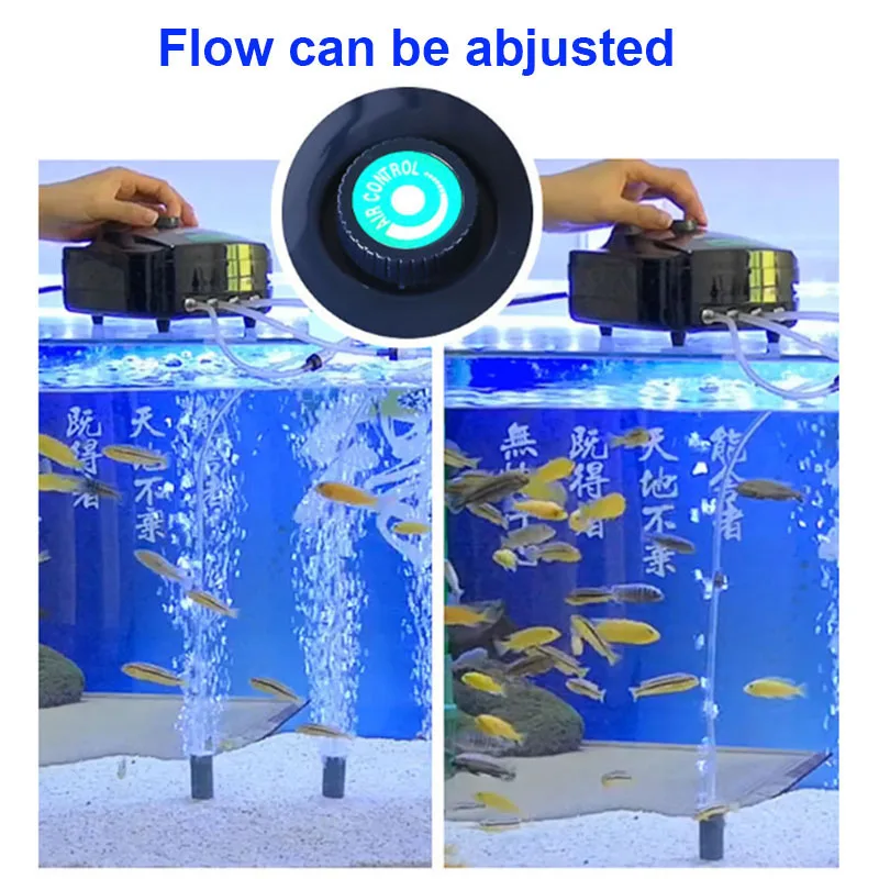 SOBO حوض السمك مضخة أكسجين ضاغط الهواء قابل للتعديل تدفق الهواء لخزان الأسماك وحوض السمك مضخات الأكسجين الملحقات