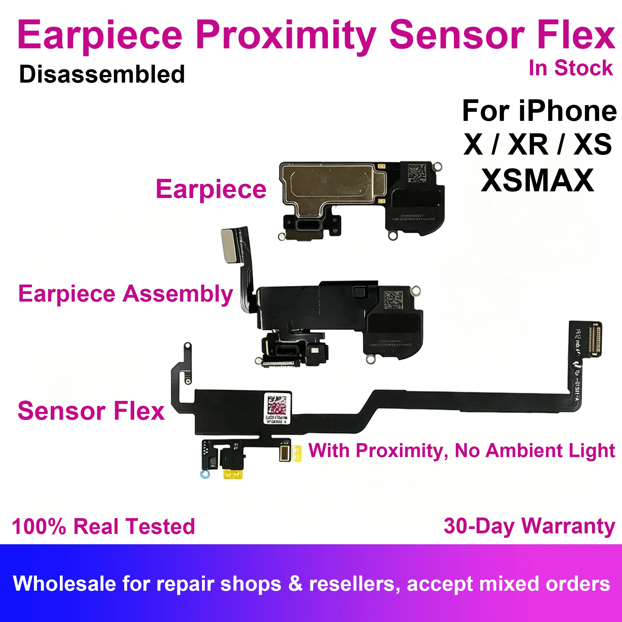Earpiece Speaker Proximity Sensor Flex Cable Assembly For iPhone X XR XS Max Top Ear HeadPhone Distance Replacement Repair Parts