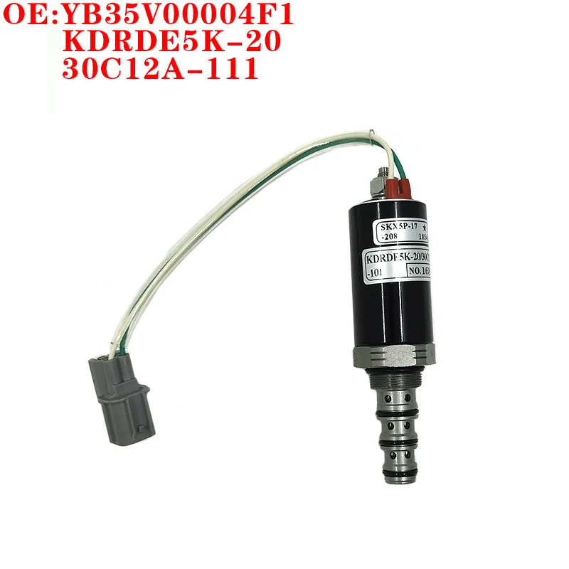 Электромагнитный клапан YB35V00004F1 KDRDE5K-20 30C12A-111 Hydraulic Pump Proportional Solenoid Valve for Kobelco SK120 100 220 Excavator Accessories Гидравлика — деталь 2