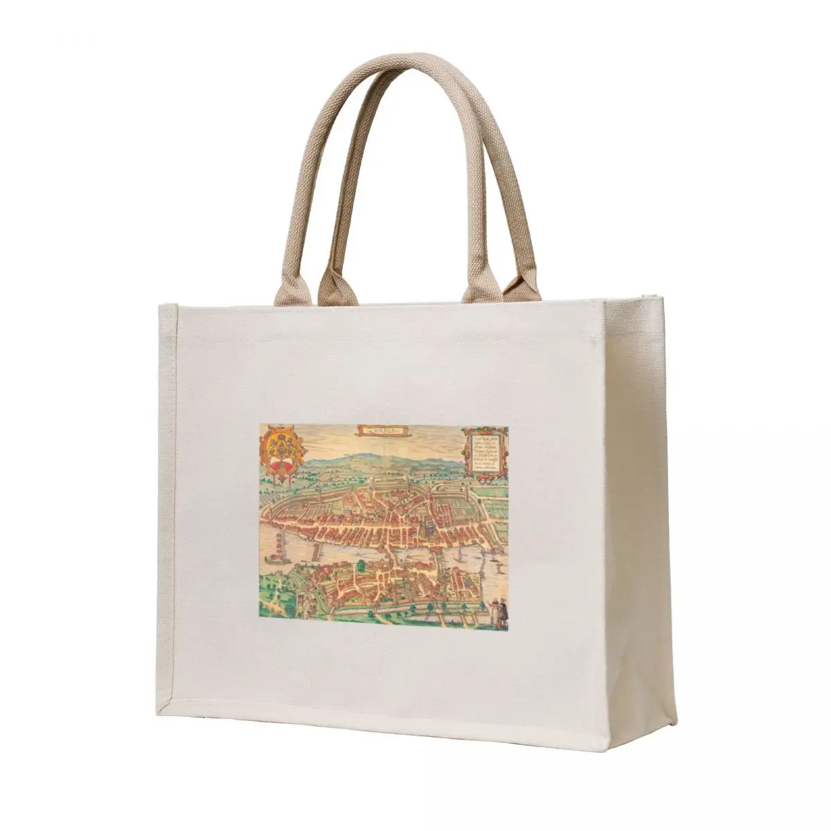 

The city of Zurich on an etching of Georg Braun and Franz Hogenberg, 1581 Tote Bag great bag canvas shopping bag