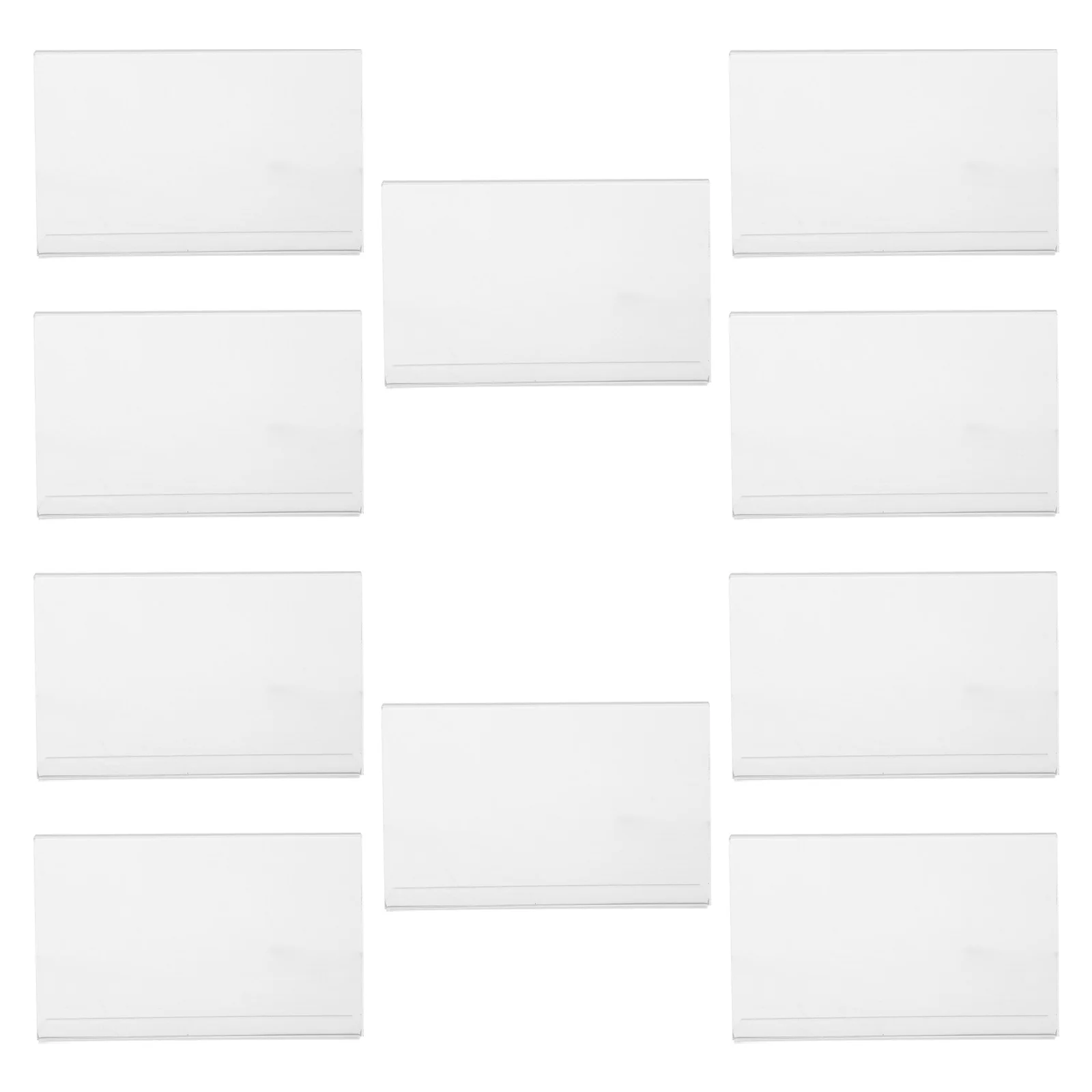 

10 Pcs Price Tag Labels Retail Display Stands Transparent Holder Classroom Library Organization Mini Clear Signs Card The