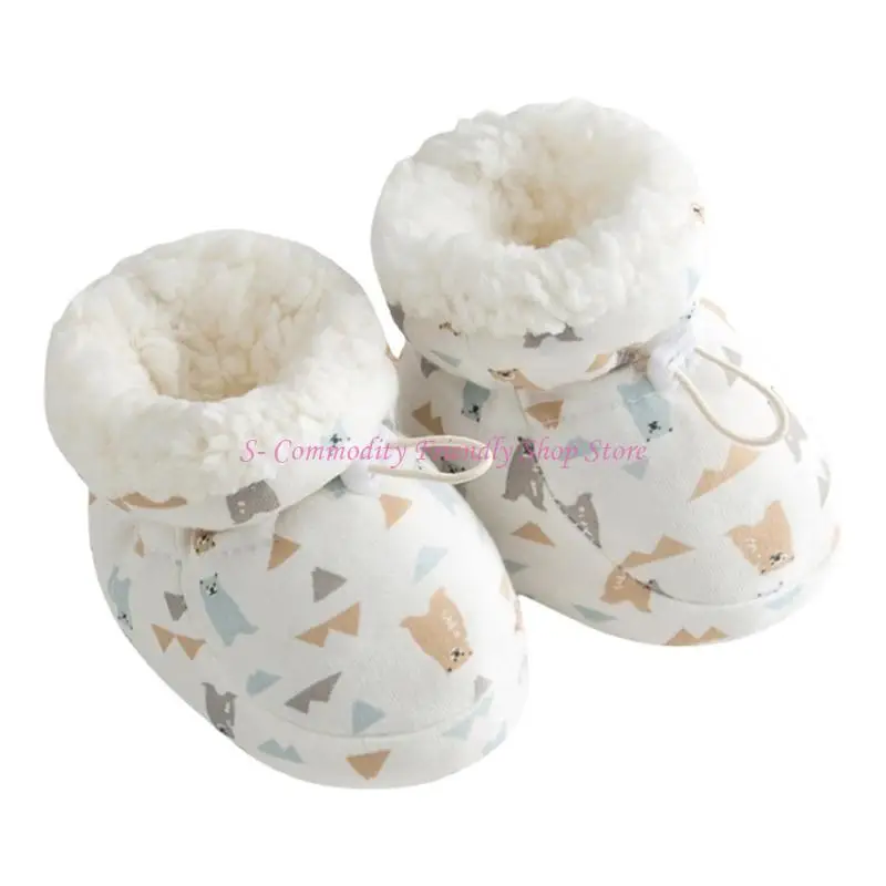 85AE Baby Shoes Autumn Winter Sneaker Toddler Printed Pattern First Walking Shoes Prewalker Crib Shoes for Infant 0-6 Month