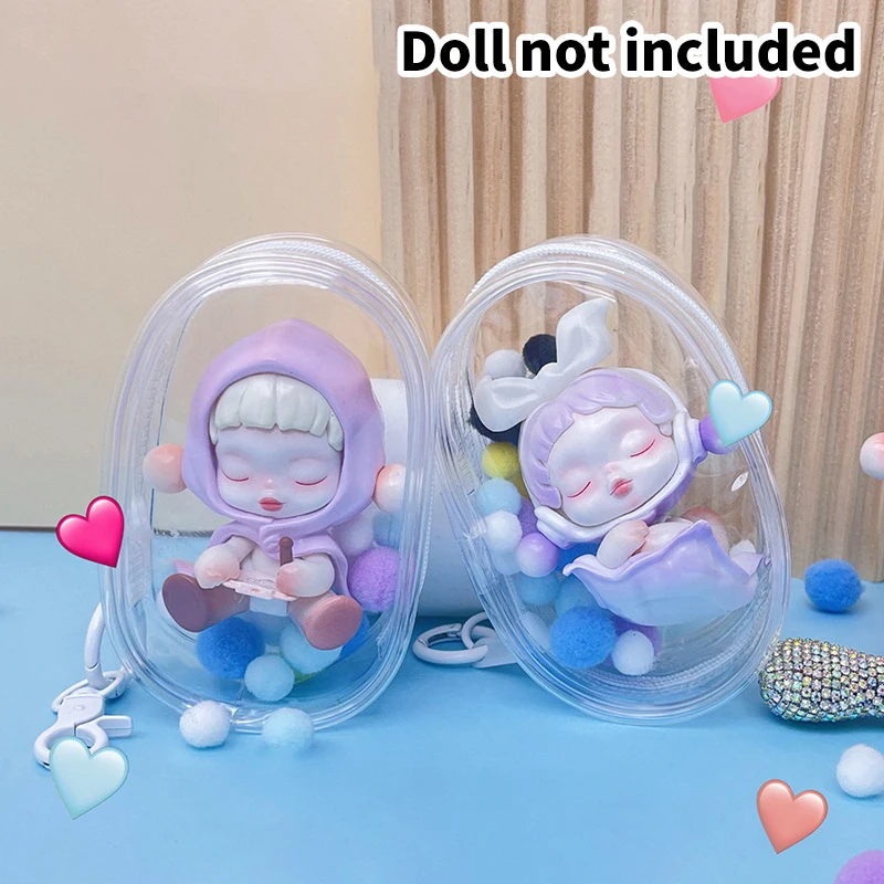 1PC Cute Doll Bag Organization Transparent PVC Mystery Box Organizer Box Keychain Bag Protect Mystery Toy Storage Case