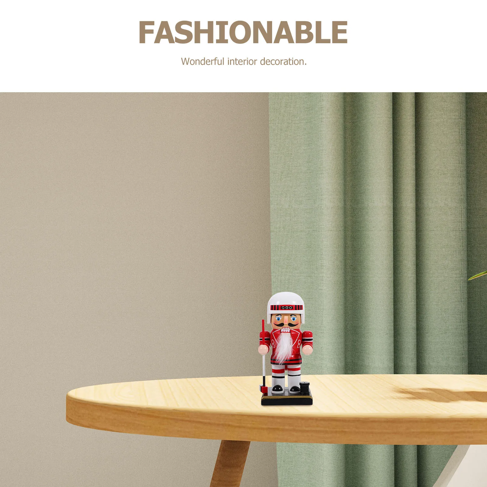

Wooden Nutcracker Decor 15CM Christmas Tabletop Sports Theme Gifts Home Display Miniature Models Ice Hockey Figurines Holiday