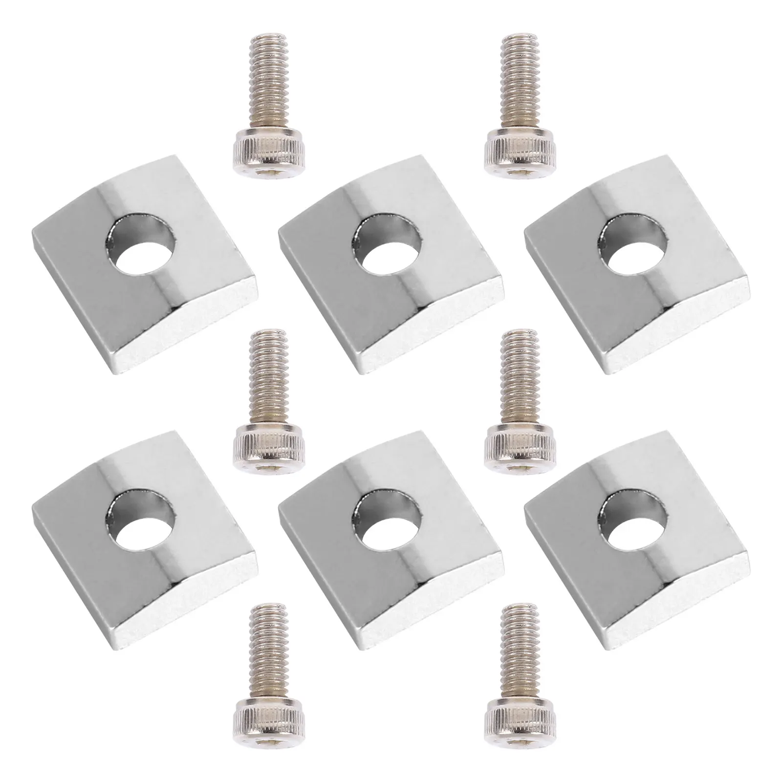 

Electric Guitar Accessories 2 Sets Locking Nut Iron Zinc Alloy Screws Musical Instrument Parts Replacement Kit Blocks