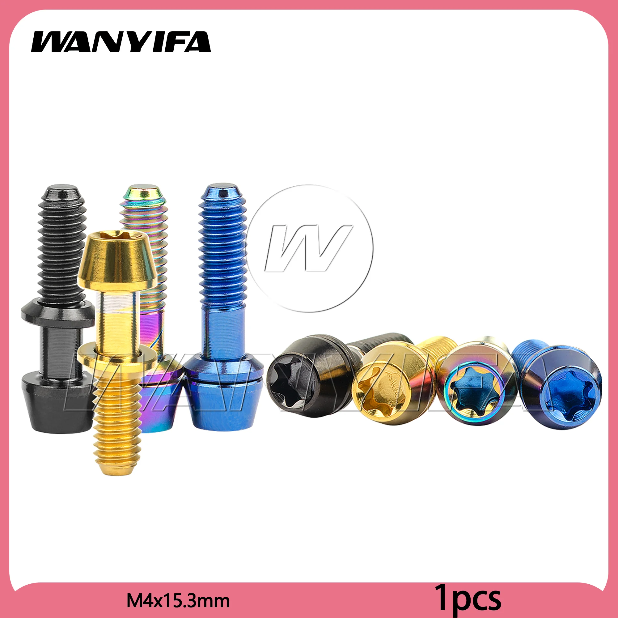 Wanyifa Titanium Bolt M4x15.3mm Taper Torx Head with No shedding Washer Screw for Bike Bicycle Stem