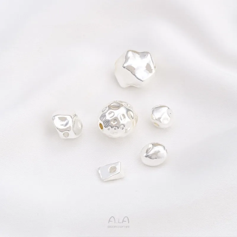 Silver Special-shaped Stone Pearl River Delta Broken Gold Beads Irregular Loose Beads DIY String Bracelet Jewelry Accessories