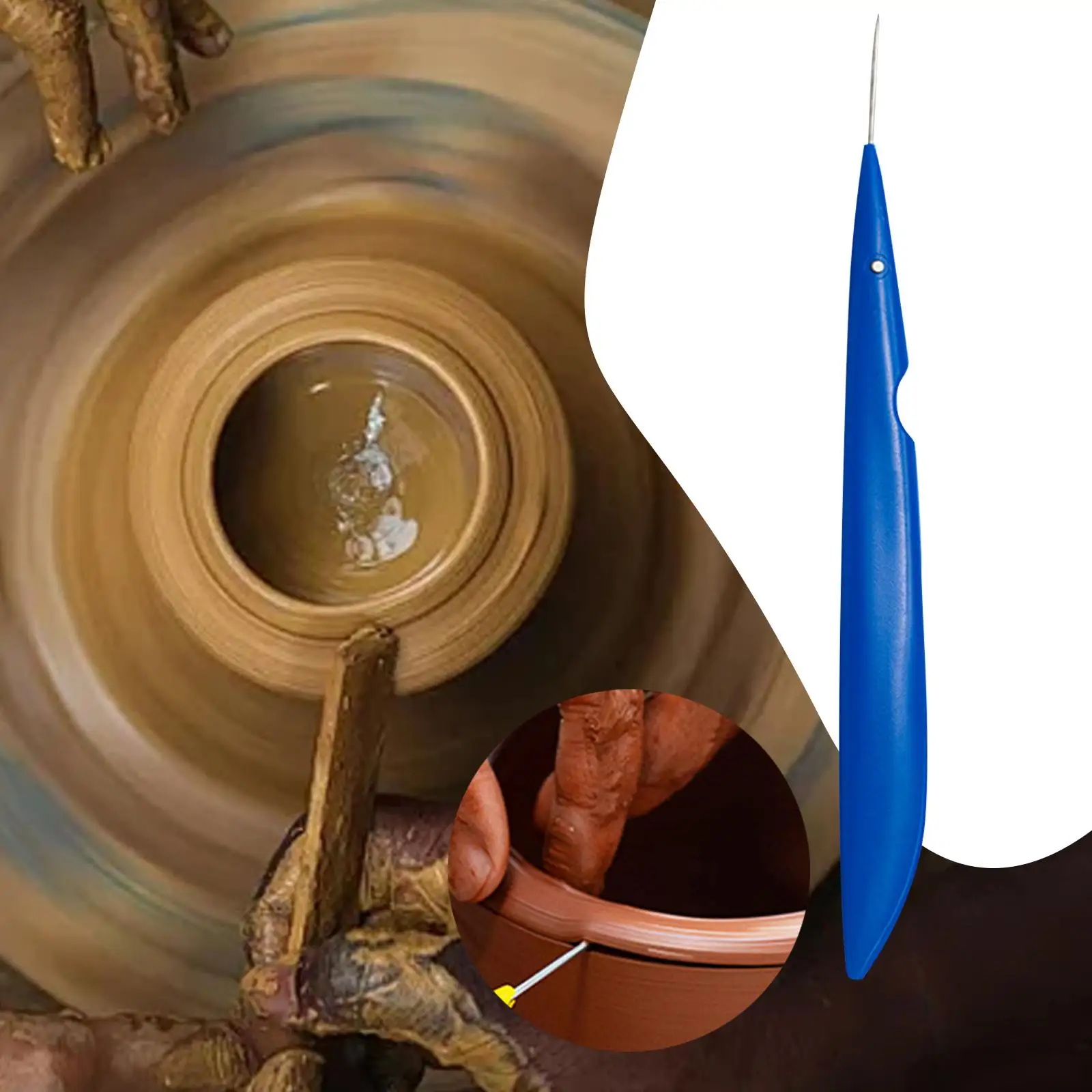 Foldable Ceramics Clay Needle Comfortable Grip Pottery Making Tools Texture Art Carving Pottery Toy for DIY Studio