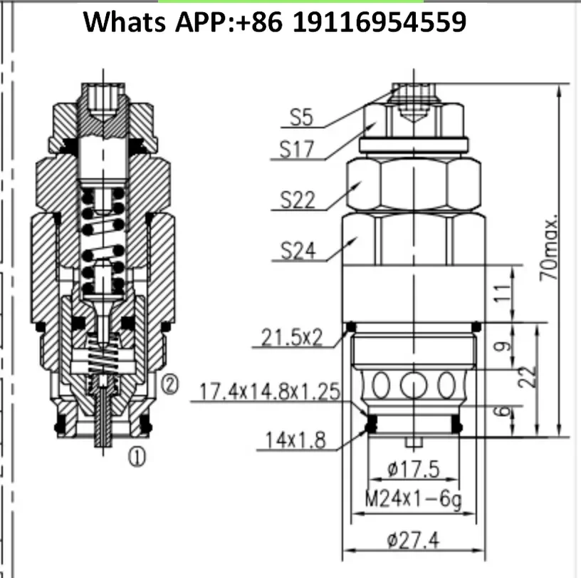 

Mining Machinery Pilot Operated Relief Valve Hydraulic System XDYF20-03 Manual Adjustable Multi-way Fittings