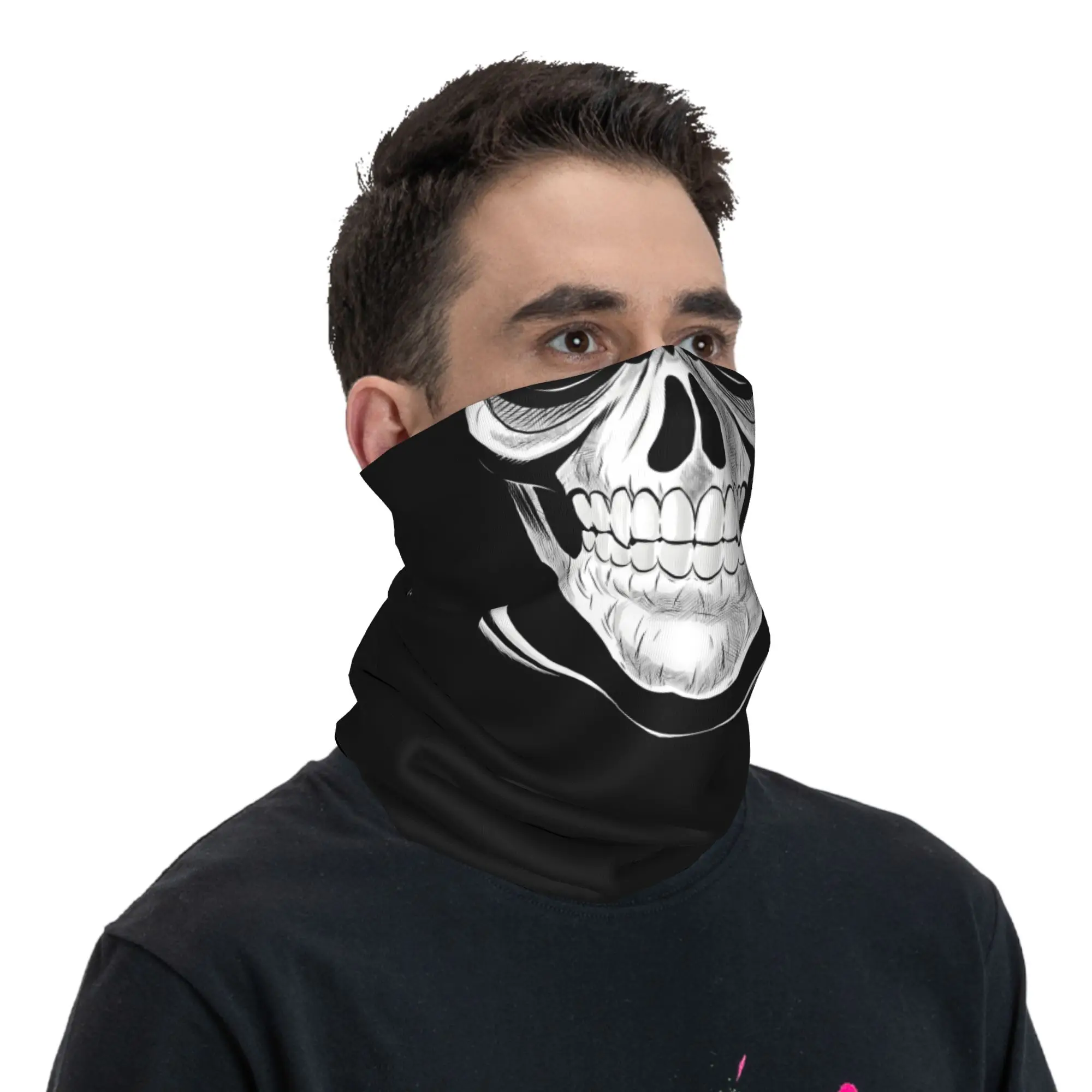 Custom Cool Seamless Mask Neck Gaiter Men Women Windproof Winter Skull Design Bandana Scarf for Ski view 5