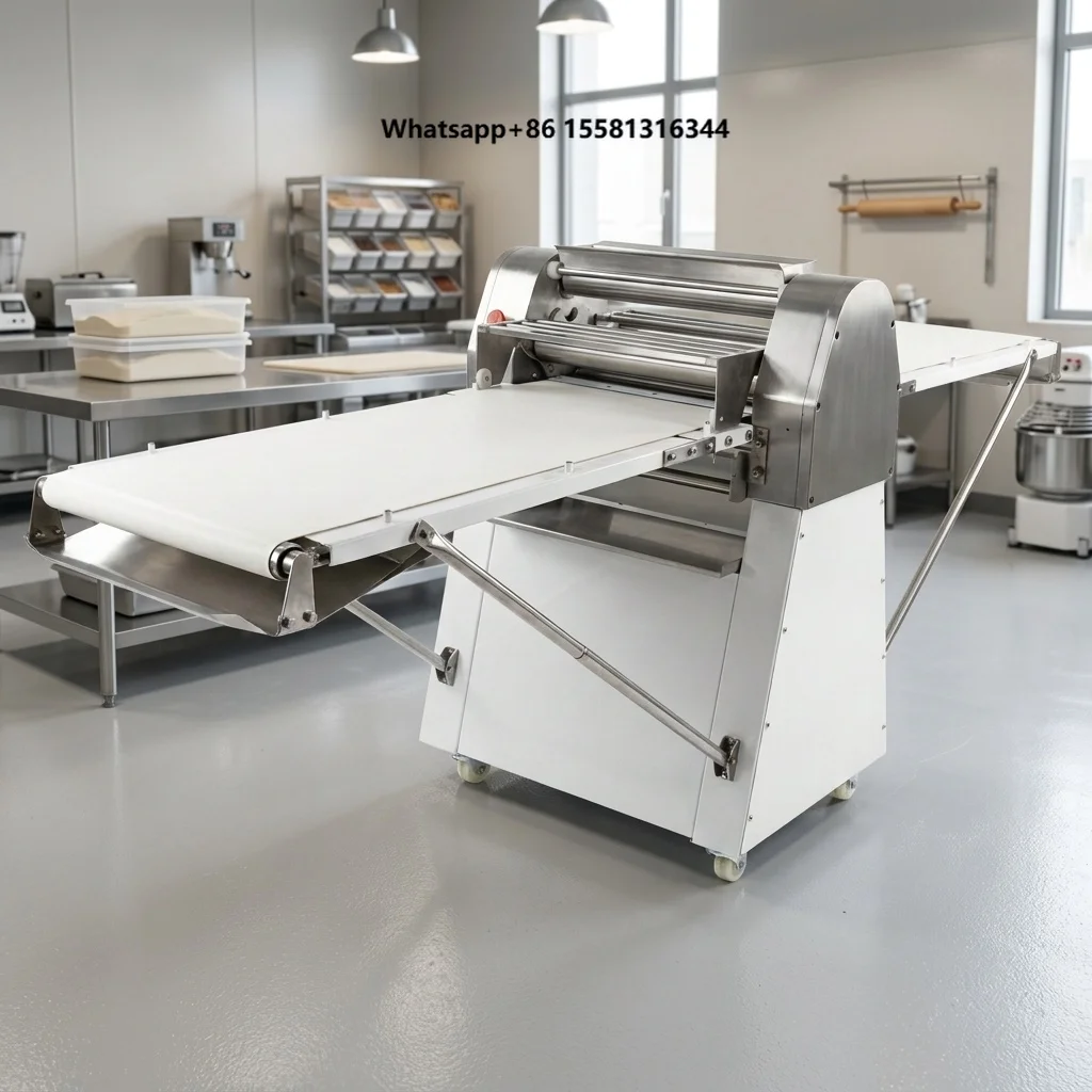 2026 Manual Bakery Equipment Corn Dough Roller Pastry Rolling Machine Croissant Pizza Stand Reversible Dough Sheeter Stainless