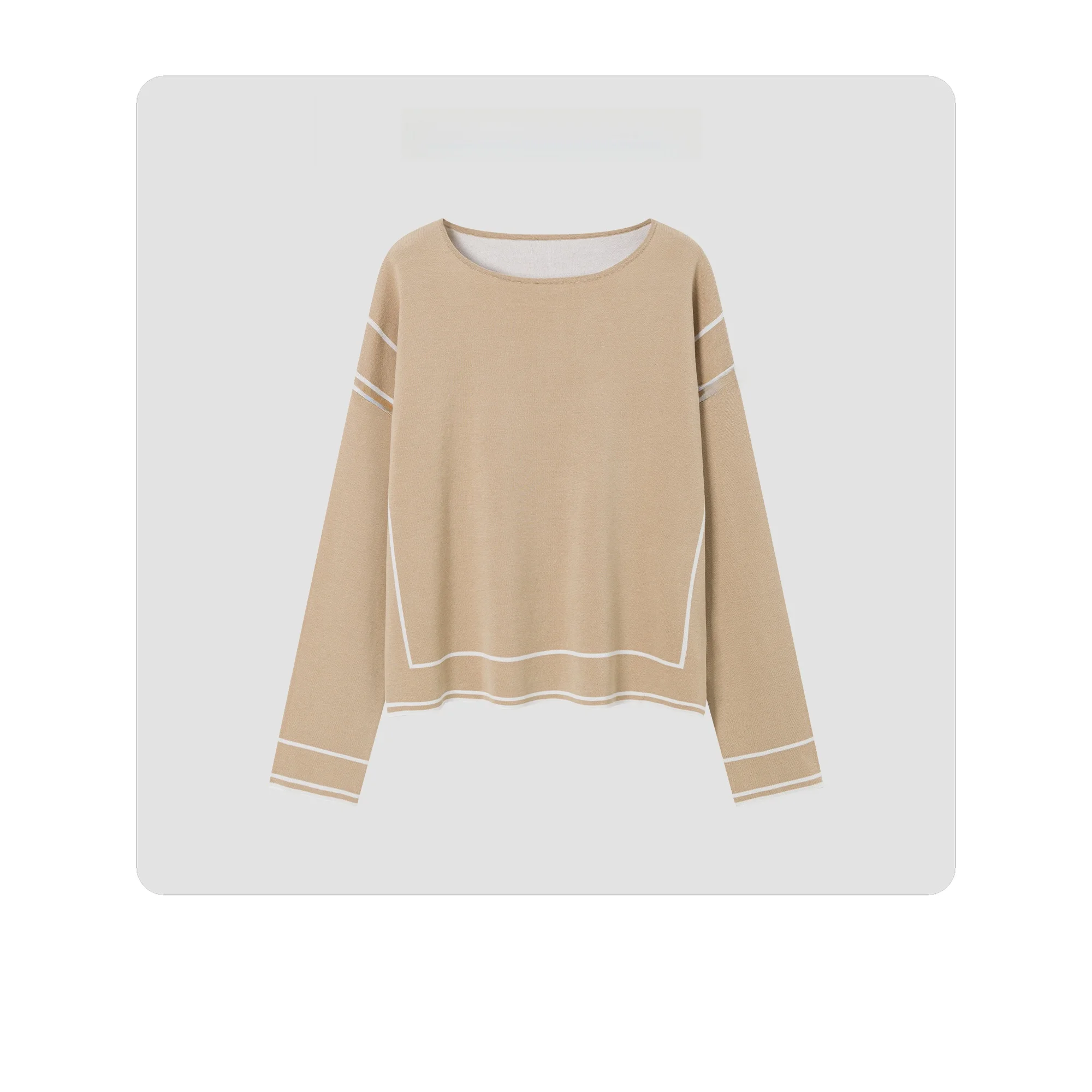 

Hua Ji Yan White Silk Silk Knitted round Ne Pullover Sweater Women's Faion Autumn Collection