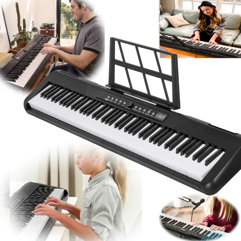 

Portable Electronic Keyboard, 88 Keys with Microphone USB Rechargeable, Ideal for Beginners Music Education For Beginner Adults