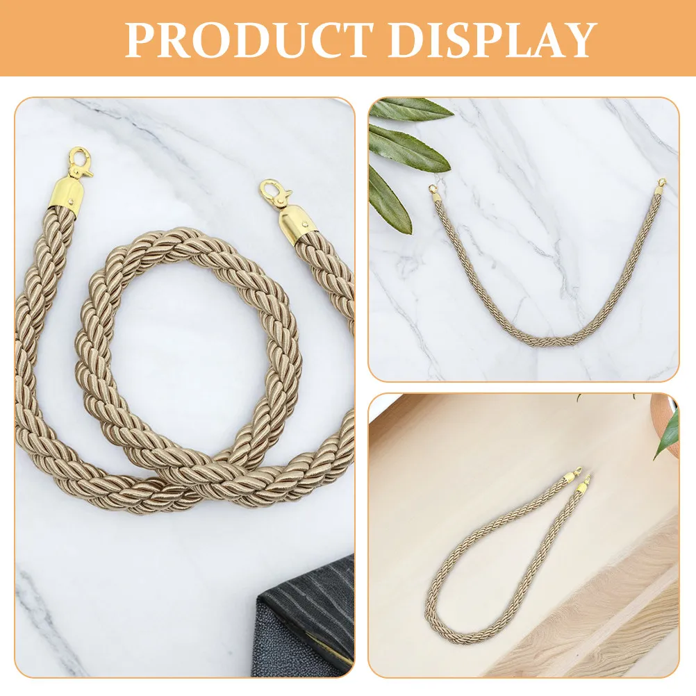 Jute Rope with Hooks Guardrail Lanyard Crowd Control Rope Barrier Queue Line for Events Movie Theaters Crowd Control Ropes