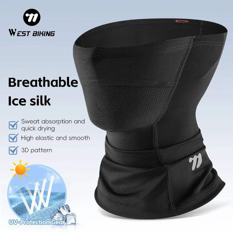 

WEST BIKING Spring Summer Cycling Scarf Motorcycle Balaclava With Glasses Hole&Braids Hole Face Bandana UV-Protection Equipment