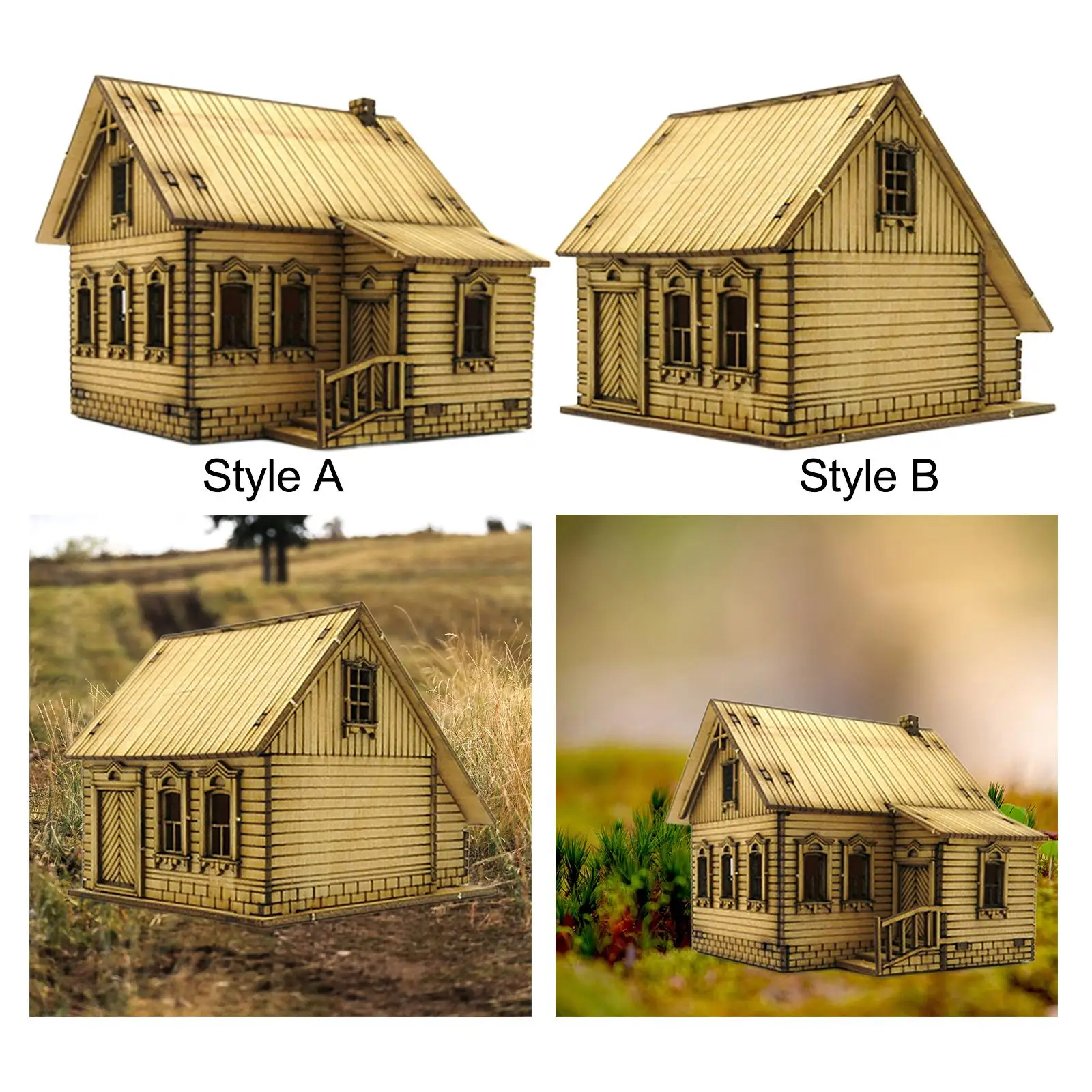 1/72 European Style House Hobby Toys Unassembly Architecture Scene Model for Accessory Model Railway Micro Landscape Diorama