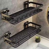 Bathroom Shelf No Drill Wall Mounted Shampoo Bottle Shower Corner Rack Toilet Storage Rack Aluminum Bathroom Kitchen Accessories