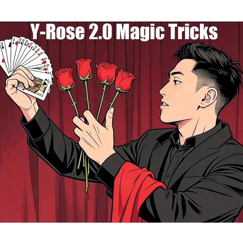 Y-Rose 2.0 Magic Tricks Multiplying Rose One to Four Romantic Flower Appearing Magia Stage Wedding Illusion Props