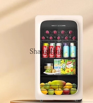 ZYY bar di ghiaccio beige piccolo frigorifero per soggiorno domestico frigorifero per bevande da ufficio per tè