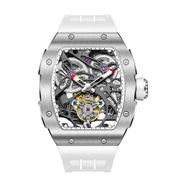 Haofa Skeleton Automatic Tourbillon Wristwatch Men Stainless Steel Sapphire Luminous Self Wind Mechanical Watch Waterproof 1908