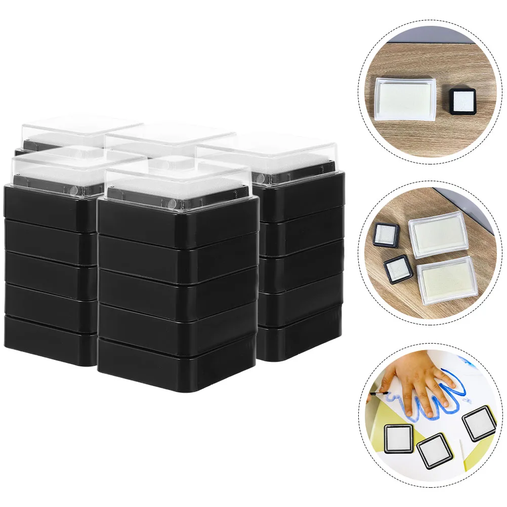 

25pcs Blank Ink Stamp Diy Craft Ink Pads Square Reusable Stamp Pads For Scrapbooking Fingerprint Art Durable Inkpads For Office