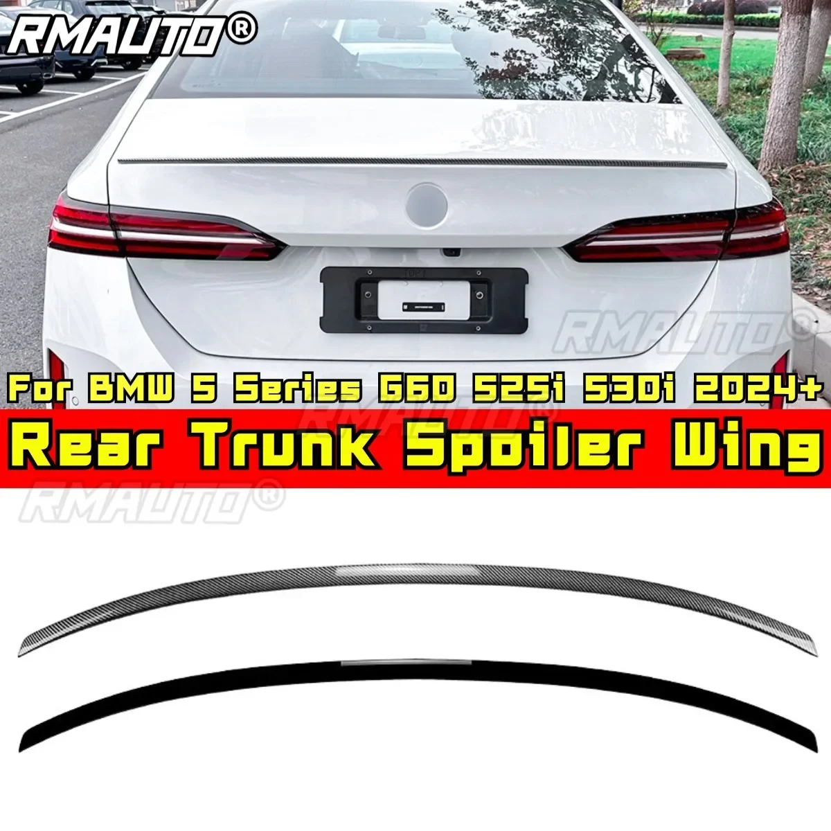 

For BMW 5 Series G60 525i 530i Rear Trunk Spoiler Rear Wing Trunk Spoiler for BMW 5 Series G60 525i 530i 2024+ Modification Part