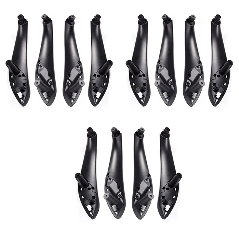 12X Car Accessories For-BMW 3 Series F30 316D 318D F31 320I 325D 11-19 Inner Doors Panel Handle Pull Trim Cover (Black)