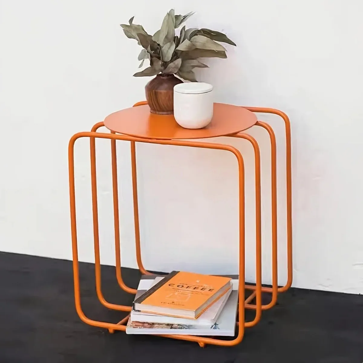 Minimalist Iron Art Multi-Functional Table Sofa Side Shelf Coffee Table Bookcase for Home Office Decor