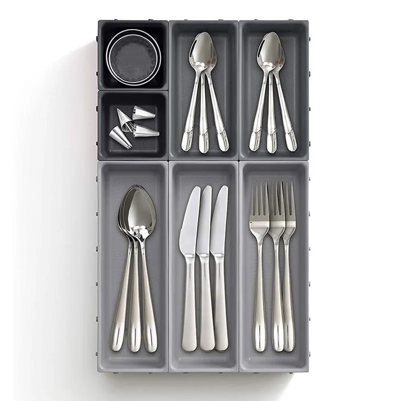 Kitchen Drawers Knives Forks Storage Boxes Trays Dishes Soup Spoons Cutlery Dividers Organizers