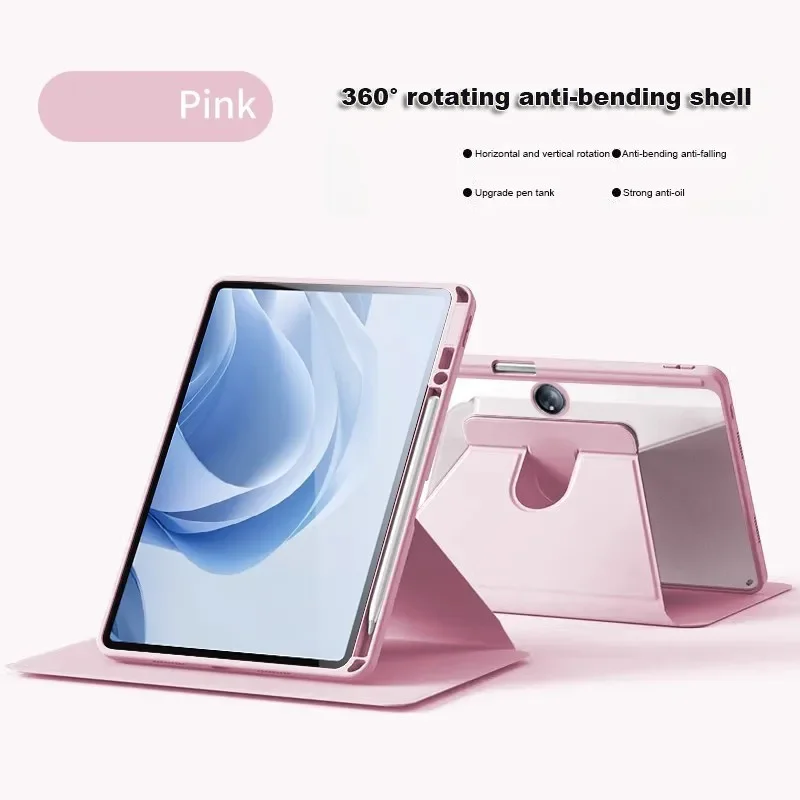 

NEW 360Rotating Clear Acrylic Case for OPPO Pad SE 11 OPD2417 2025 Pad 2/3 11.61 Air 2 Neo 11.4 10.36 3Pro 12.1 4 Pro 13.2 Cover