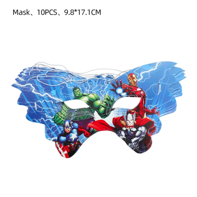 The Avengers Birthday Party Decoration Superhero Disposable Tableware Balloons Mask Bag Cake Decoration Baby Shower Supplies