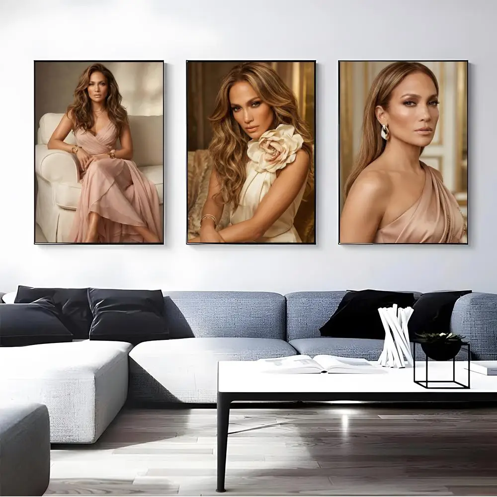 Singer Jennifer Lopez Poster Self-adhesive Art Waterproof Paper Sticker Coffee House Bar Room Wall Decor