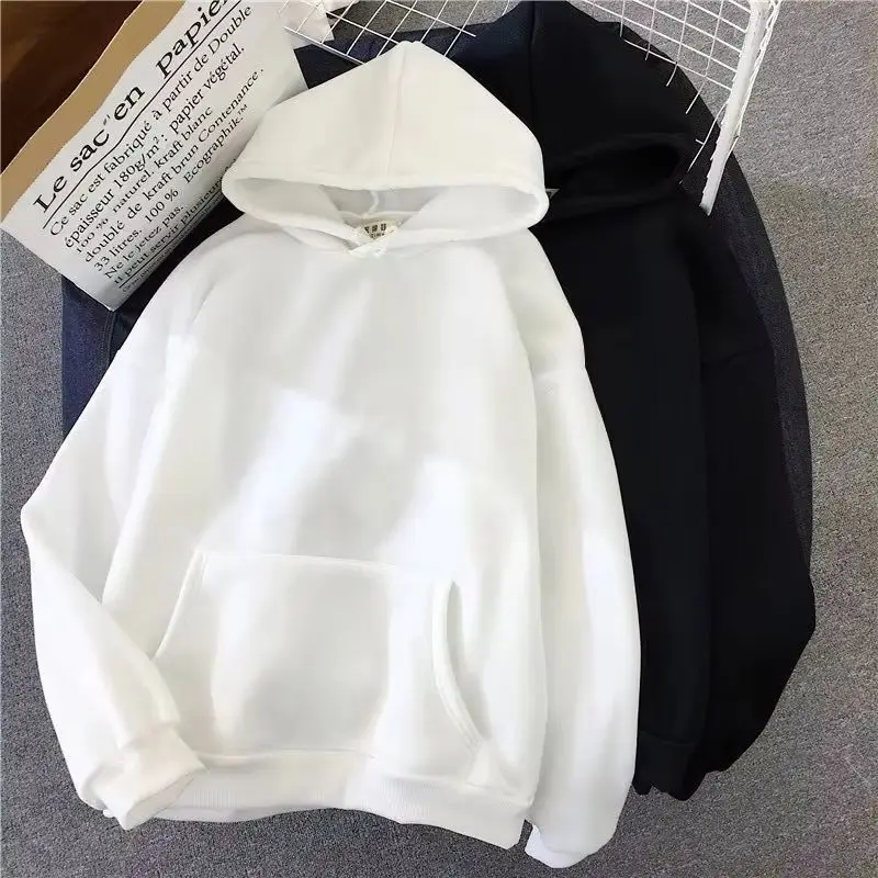 Men's Hoodies Women Pullover Spring Autumn Casual Hoodie Sweatshirts Solid Color Hoodies Oversize Black Sweatshirt For Male - Image 5