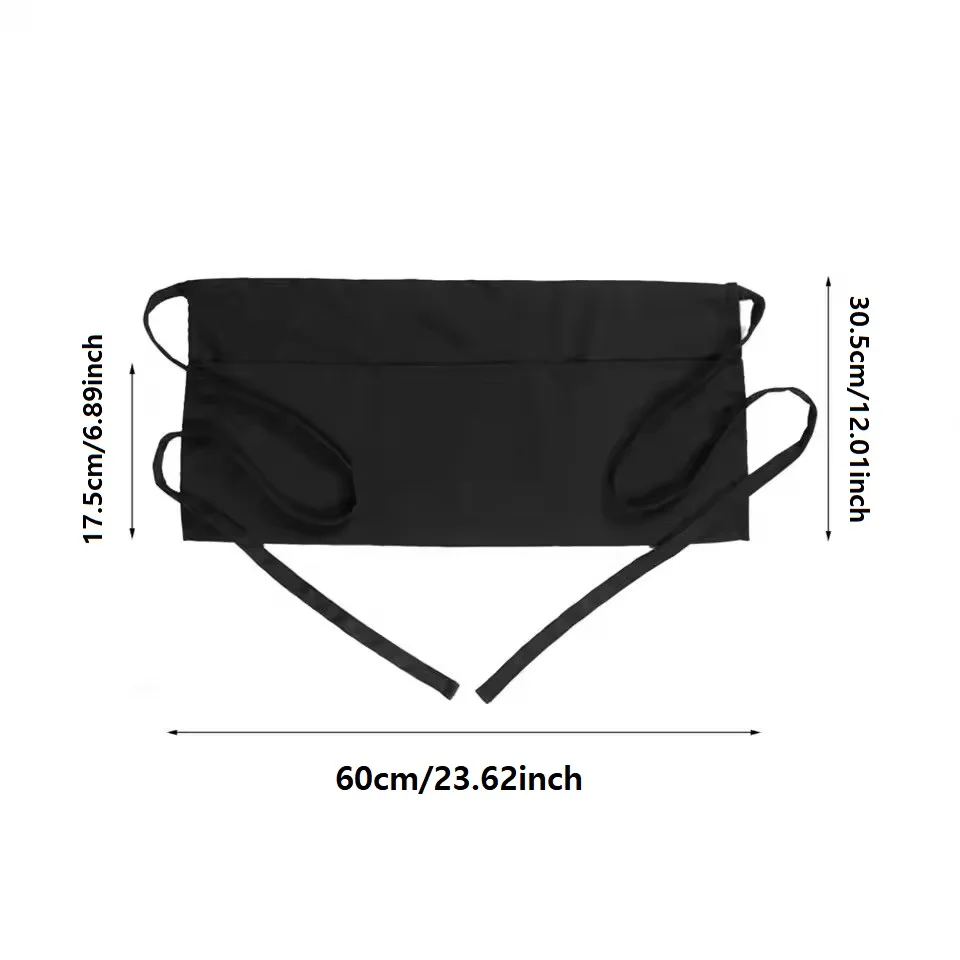 2 قطعة نصف مريلة مطعم بار متجر مقهى تجميل الأظافر استوديوهات موحدة ملابس عمل مقاومة للأوساخ باللون الأسود #6