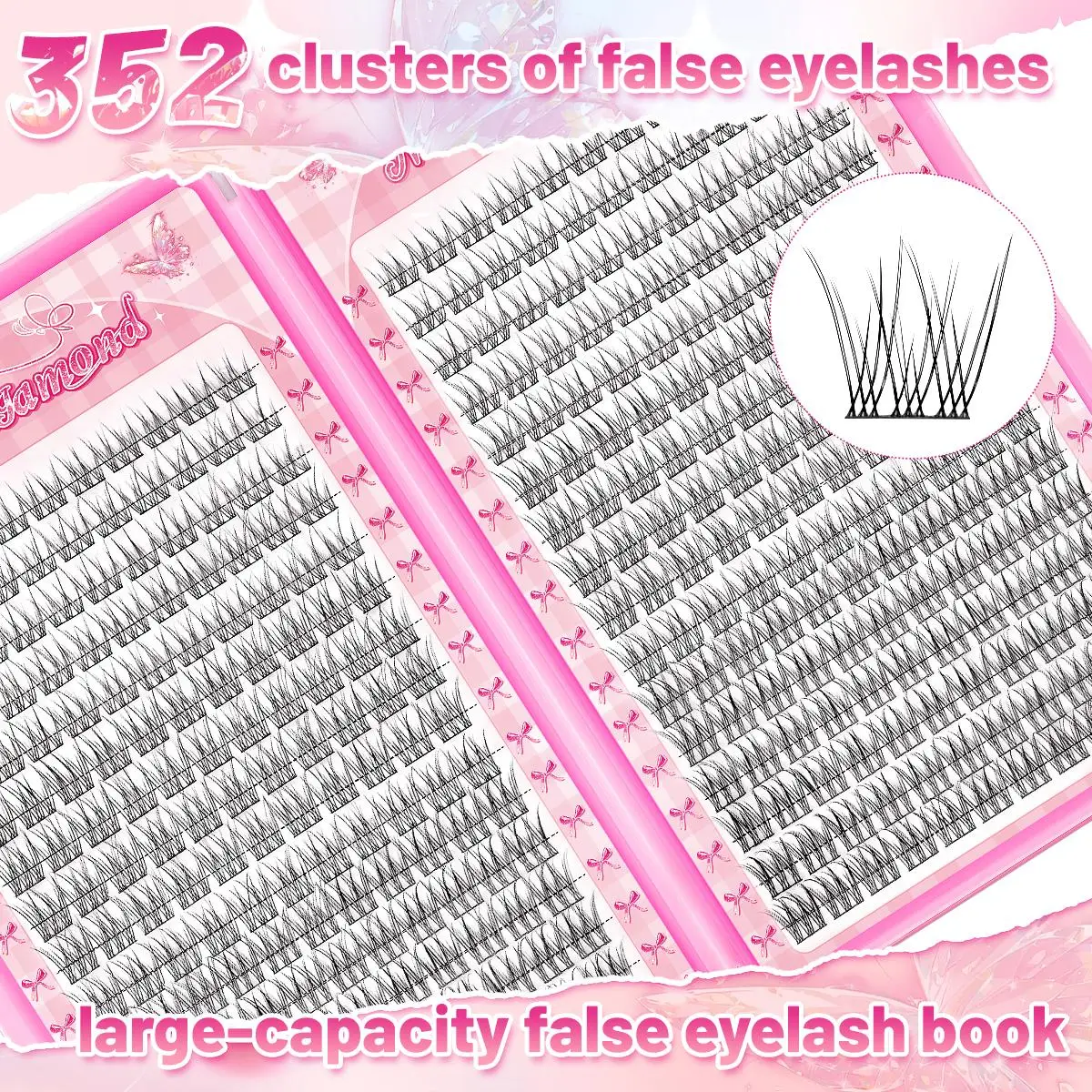 352 Soft and Lightweight Fish Tail Single Cluster Eyelashes, 10-12 Millimeters - Perfect for Daily Makeup and Eyelash Extension