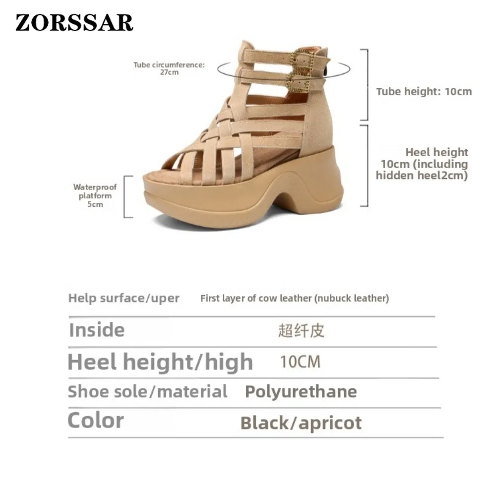 New Women's Fish Mouth Shoes Wedges Hollow Out Anti Slip Sandals Ladies Casual High Heel Sandals Fashion Open Toe Mujer Footwear