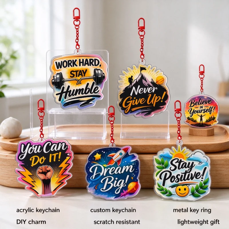 Double Layer Acrylic Keychain Stable Durable Structure Smooth Edge Burr Free Cute Daily Pendant Accessory Great Choice for Key
