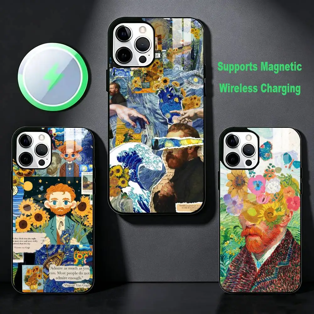 Vincent Van Gogh Art  Phone Case For iPhone 17,16,15,14,13,12,Plus,Pro,Max For Magsafe Magnetic Wireless Charge