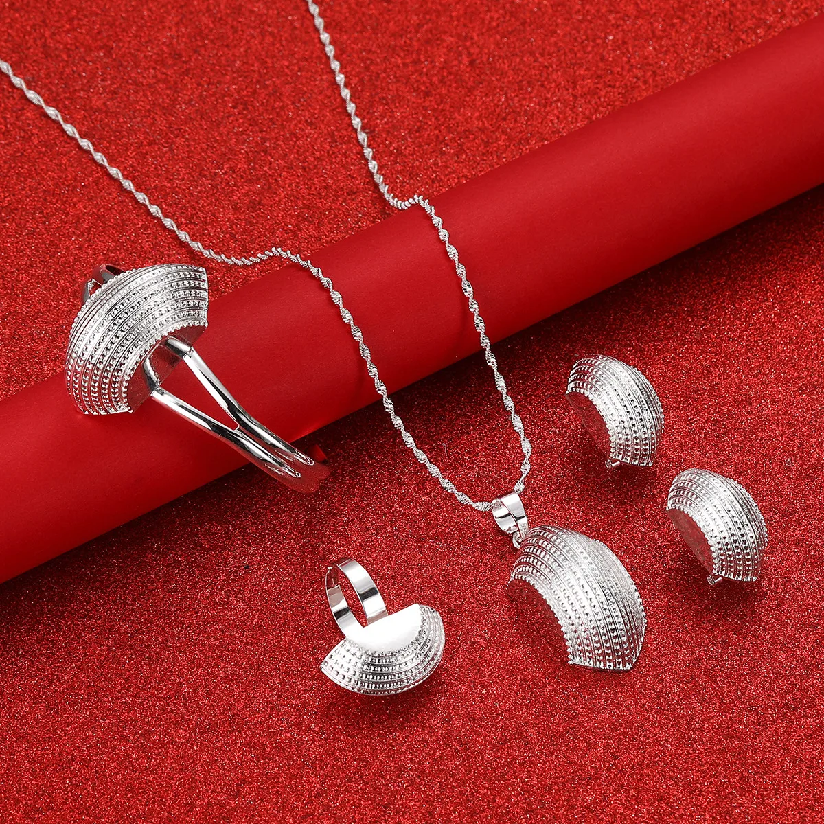 

Эфиопские посеребренные свадебные ювелирные наборы: колье, серьги, кольцо, браслет, головной убор. Подарки. Свадебные украшения для женщин.