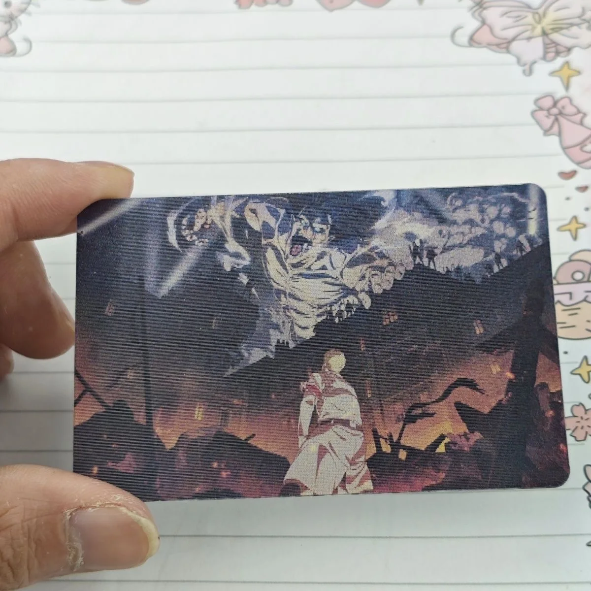 6in1 Popular anime memory raster card with keychain, on the other side of the sea is a free dynamic card