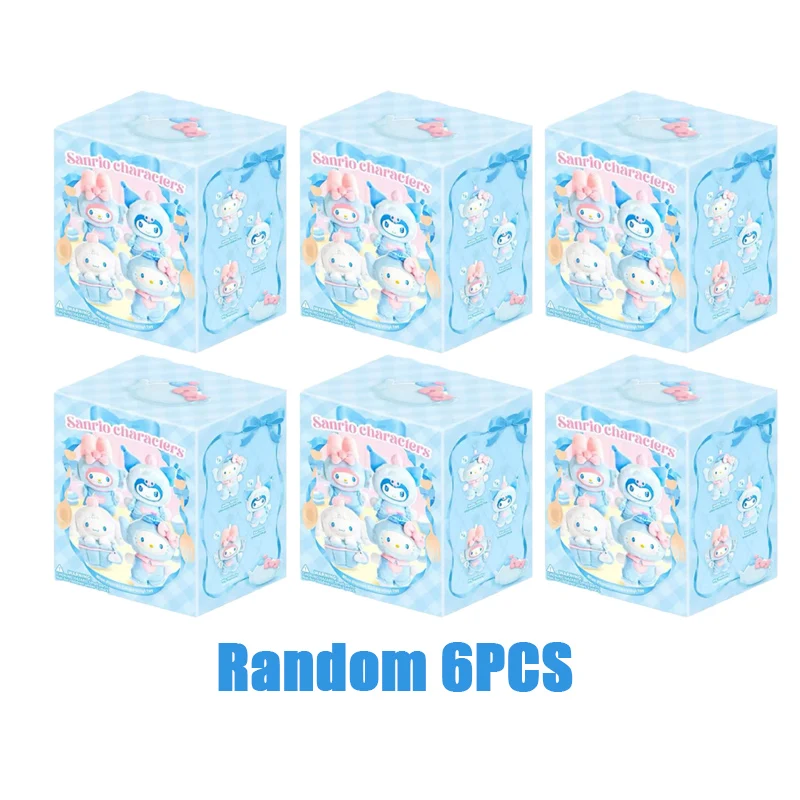 

NEW Sanrio Blue Flutter Series Blind Box Cartoon Characters Hello Kitty Kuromi Vinyl Plush Toy Bag Pendant Trendy Keychain Gifts