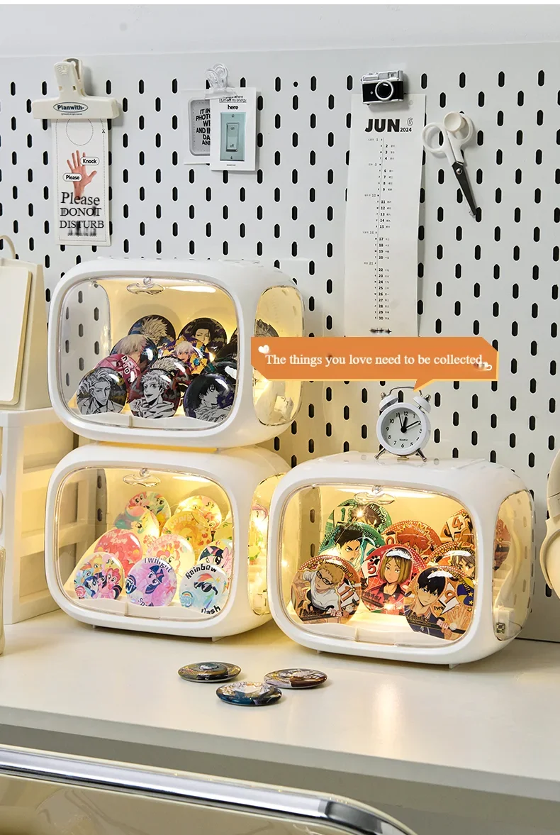 

Wall-mounted Doll Blind Box Storage Display Rack Magnetic Suction Figurine Display Cabinet Dustproof Doll Blind Boxs Storage Box