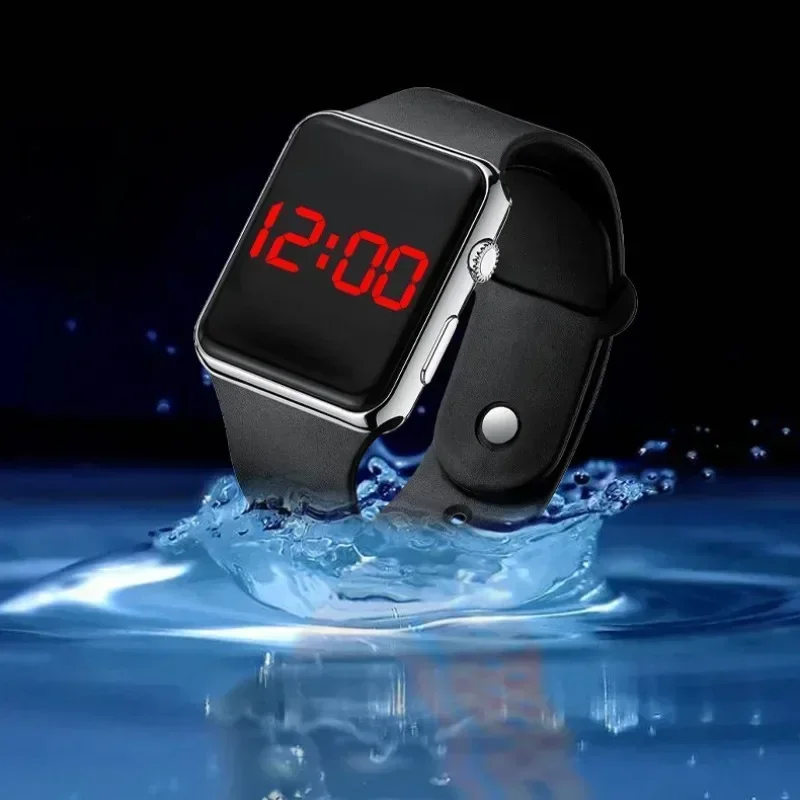 Relojes digitales Para Hombre y Mujer, Reloj de pulsera deportivo LED cuadrado electrónico, Reloj informal de silicona Simple Para Mujer