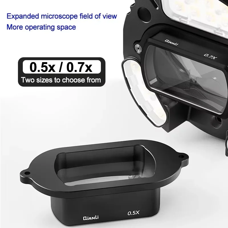 QIANLI 6558X Microscope 0.5X 0.7X Teleconverter Lens Install on YCS Positioning Light Source Use Increase Working Distance Tool