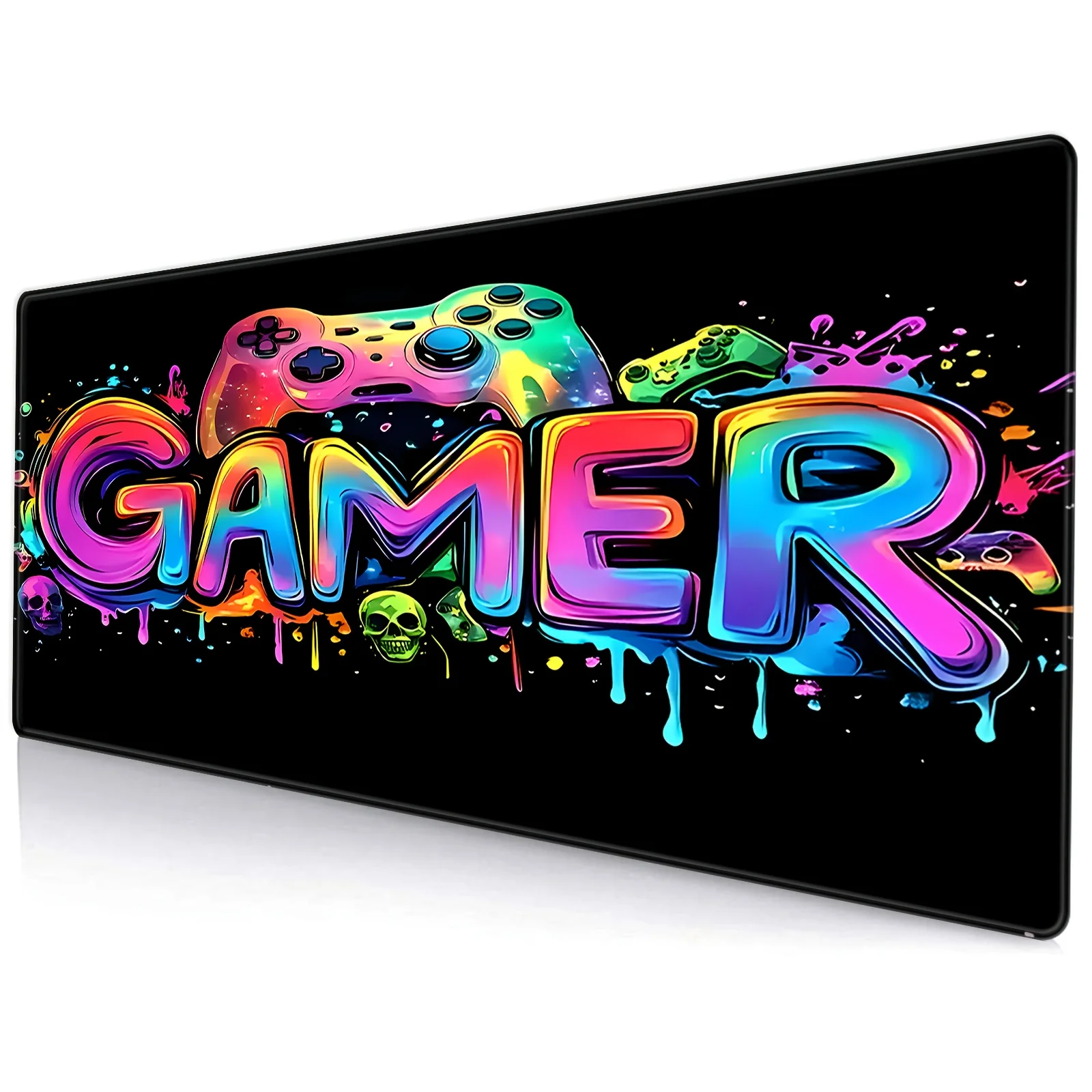 

Neon Gaming Controller Art Mouse Pad Large pc Carpet Mats gaming Desk Accessory Slipmat 900x400MM Table Mat for Table Computer