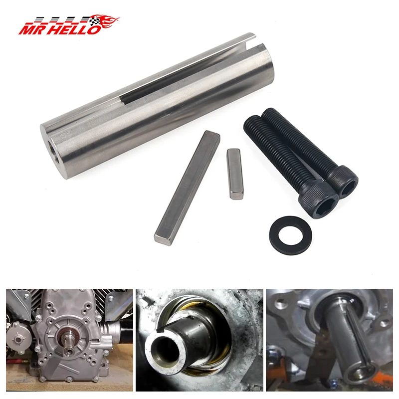 

Engine Pulley Crank Shaft Sleeve Adapter Extended 1 to 1 1/8 inch 1/4" Key Gas Stainless Steel 304 Shaft Adapter