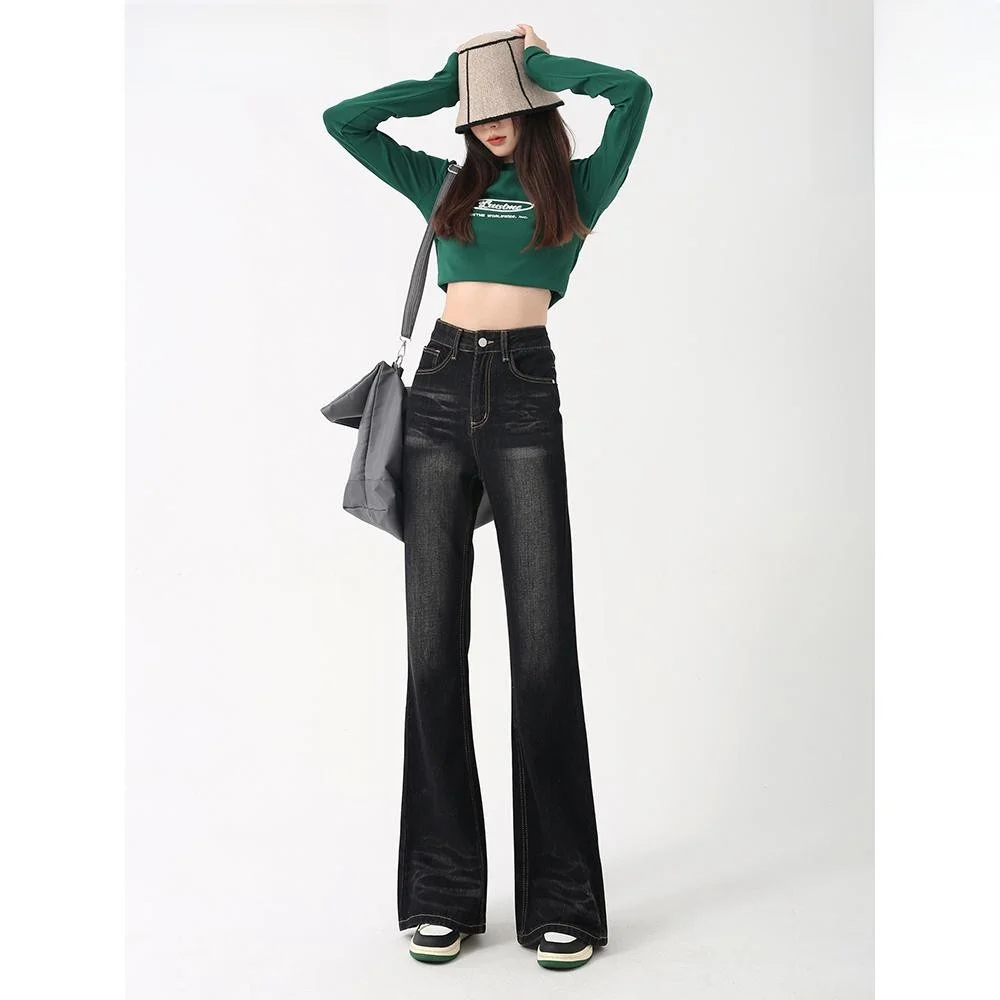 

Американские ретро-джинсы Off American Retro Waed Bla Micro Flared Denim для женщин, дизайнерские, в стиле High Street, с высокой талией, облегающие, с широкими штанинами