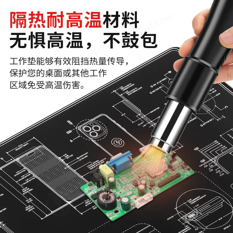 High Temperature Resistant Silicone Mat for Computer Phone Repair Workbench Hot Air Gun Soldering Station
