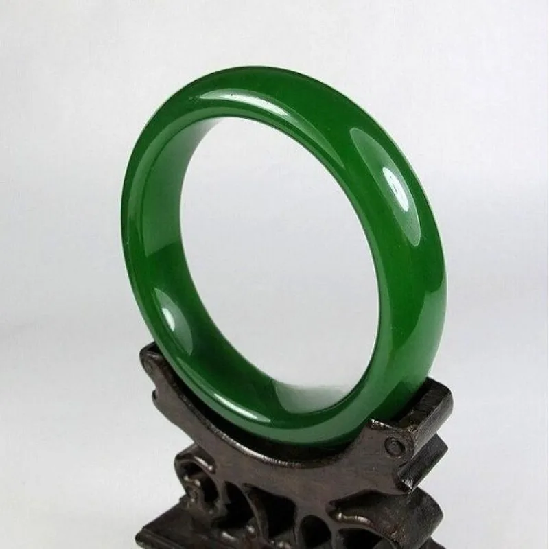 

Hotan Jade Old Pit Material Spinach Green Bracelet Natural Jade Bracelet Peace Bracelet for Women