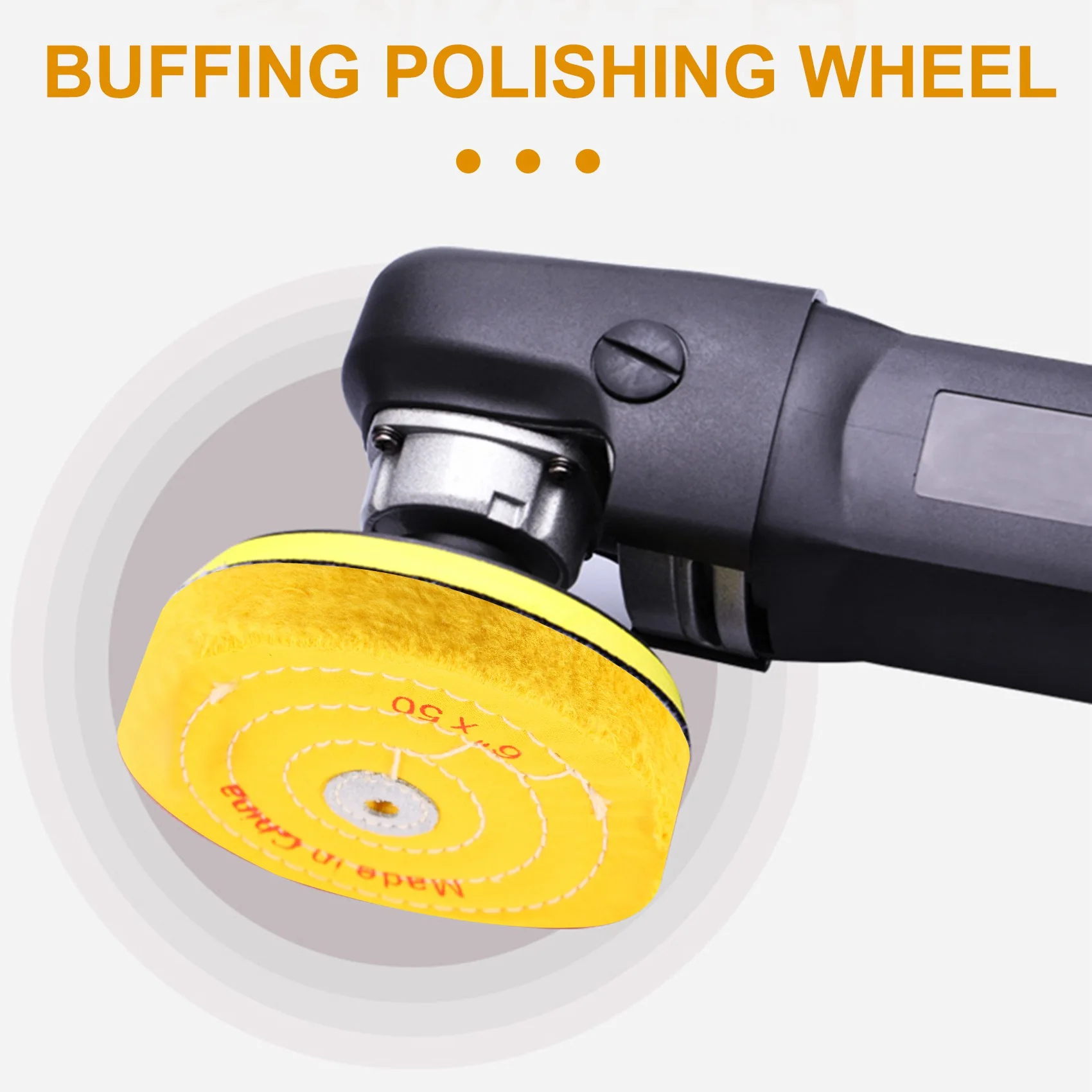 New 3-Piece 6-Inch Mirror Polishing Wheel Set Cotton Wheel for Bench Grinder Tools with 1/2 Inch Arbor Hole